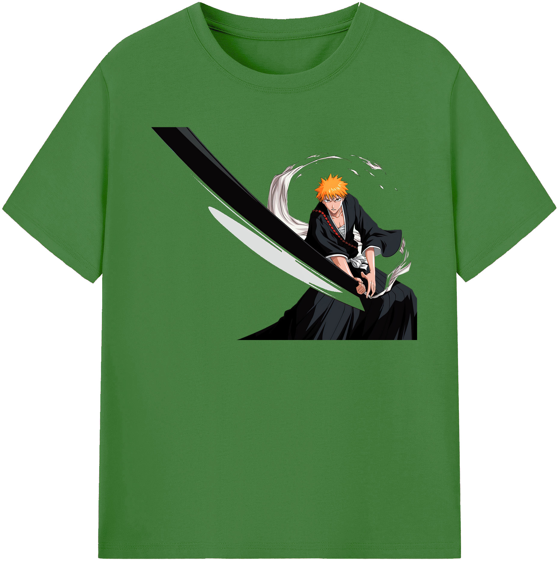 （画像用） ブリーチ 黒崎一護（くろさき いちご）BLEACH Kurosaki Ichigo レディースカジュアルプリントTシャツ（綿100％）